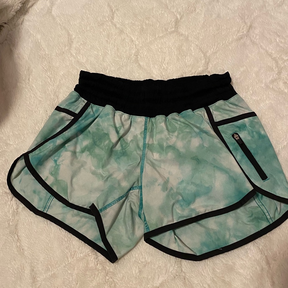 Tie-Dye Teal Blue Tracker Shorts / Size 8